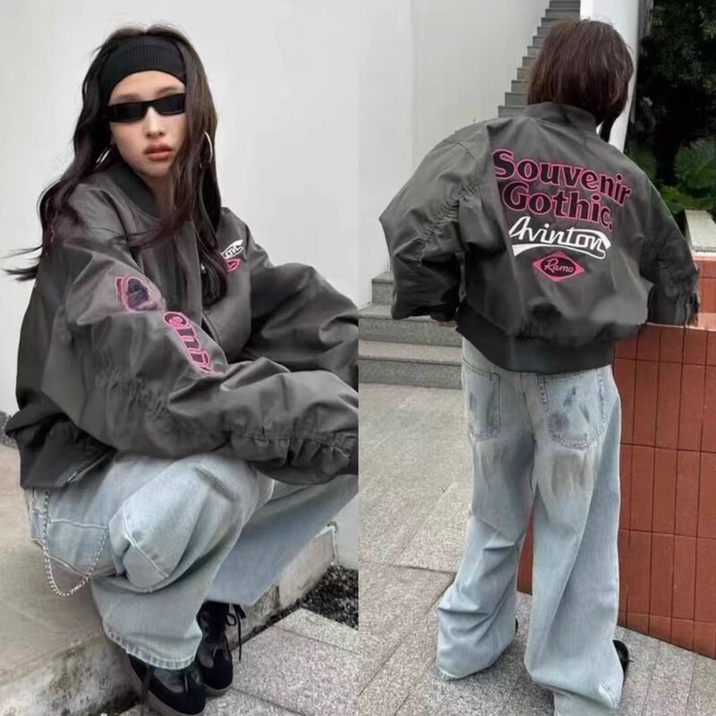 American-Style High-End Letter Baseball Jacket for Women, New Spring and Autumn Korean Version, Loose-Fitting Varsity Jacket for Women