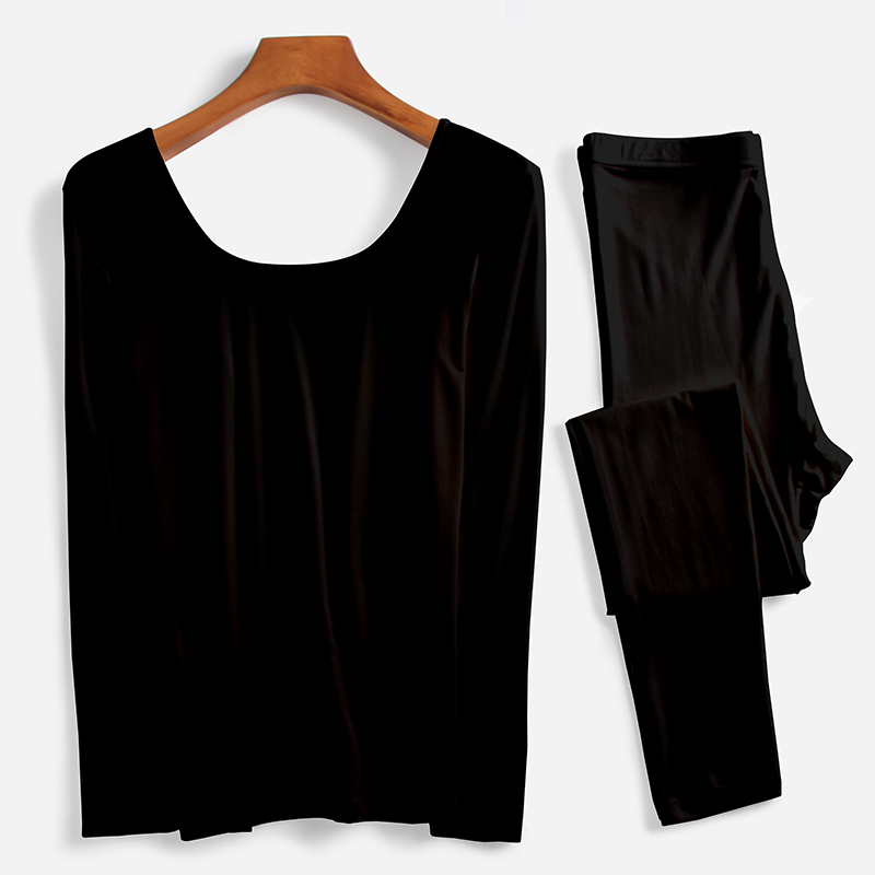 Yingrou 2801 autumn and winter thin section low-neck ladies autumn clothes sanitary pants suit large U-neck cotton sweater basic heating clothing