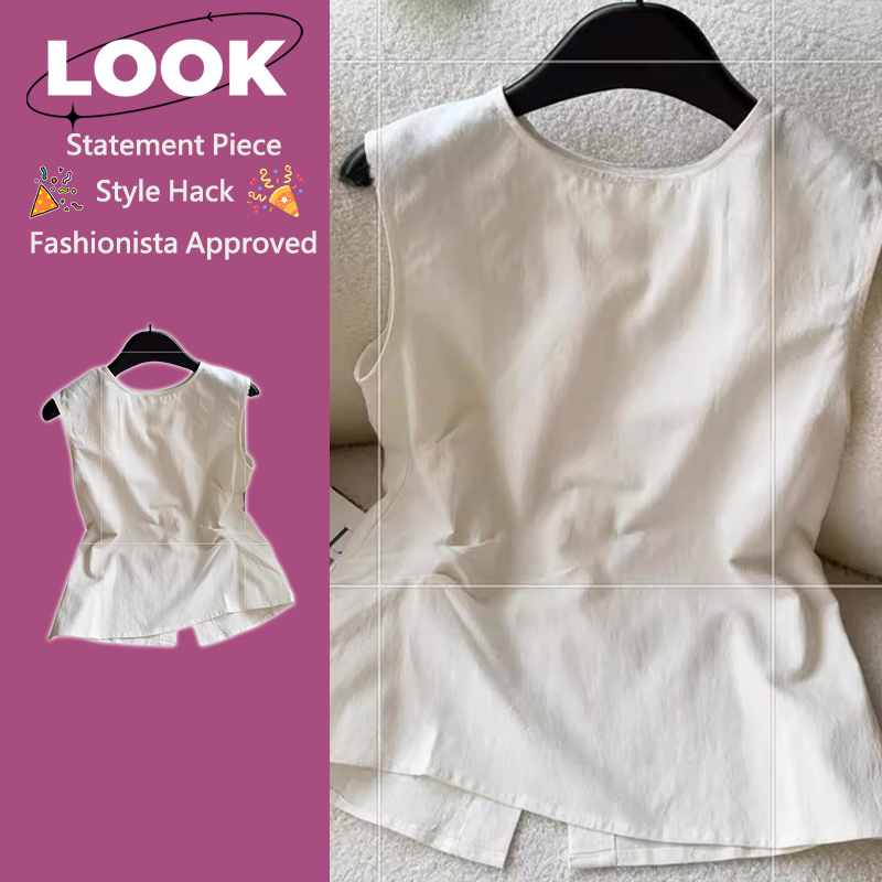 Hangzhou Sijiqing's High-End Bestseller~ High-Quality Cotton and Linen Round-Neck Vest for Women, Chic and Simple Sleeveless Top for Summer Hangzhou Sijiqing's High-End Bestseller~ High-Quality Cotton and Linen Round-Neck Vest for Women, Chic and Simple Sleeveless Top for Summer