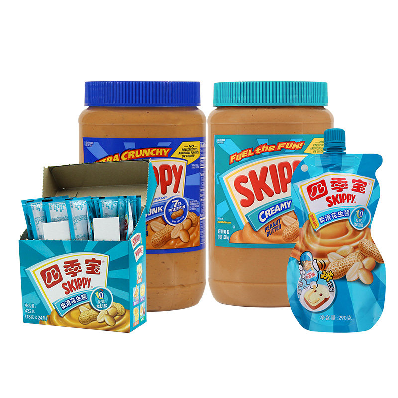 Sijibao smooth peanut butter 290g imported from the United States SKIPPY hot pot dipping sauce mixed with noodle sauce coarse particles 1360g