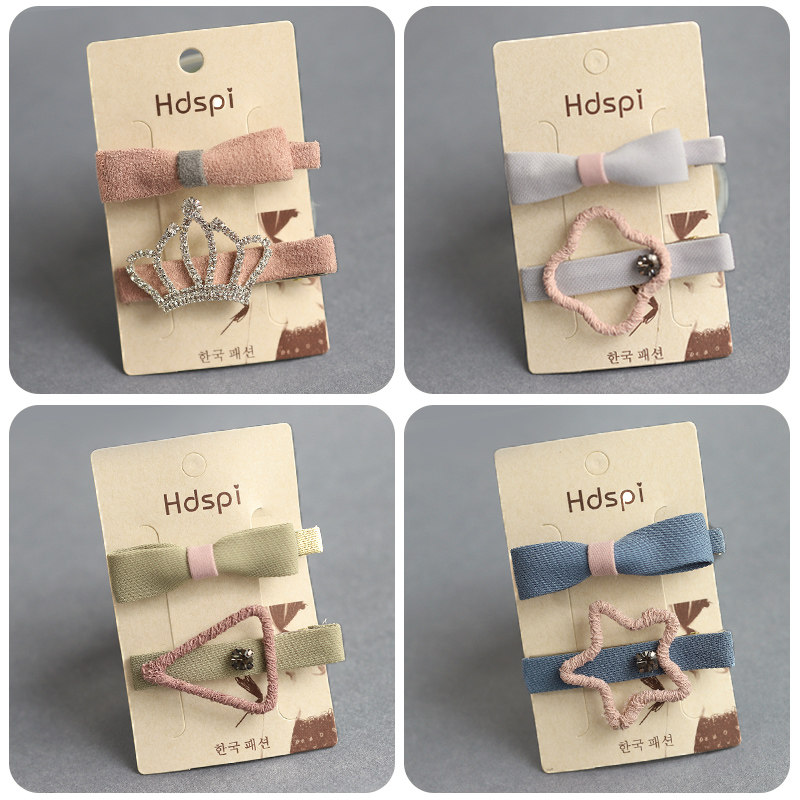 Crown hairpin children princess little girl hairpin hair accessories headdress clip Korean side hairpin net red girl heart