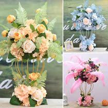 Wedding Celebration simulation of silk flower main table floral road leading wedding hall Decorative Props Flower window Photography Sign up to Taiwan Pendulum Pieces