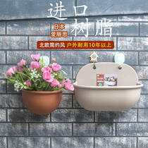 Alice flowerpot 2021 New balcony railing wall hanging flowerpot half wall fleshy green hanging flower pot hanging wall