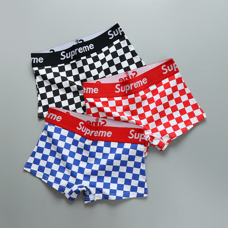 les handsome t underpants lady plaid four-corner pants pure cotton quality wide side boomer four-corner pants letters female student triangle pants