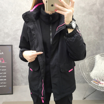 Emergency clothes womens autumn and winter New Outdoor three-in-one suit windproof and cold thickened jacket detachable mountaineering suit