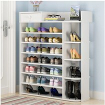 Simple shoe cabinet Kindergarten wooden shoe rack send hanging umbrella hook Home wall side door hall door thickened wooden shoe cabinet