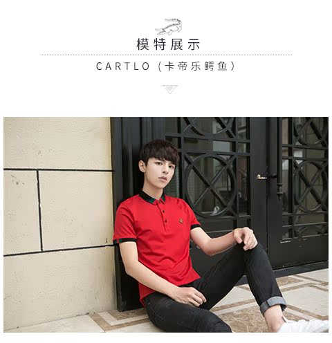 Áo thun ngắn tay cá sấu Cartier 2018 hè mới áo polo trẻ trung nam nửa tay Slim nam thời trang áo polo