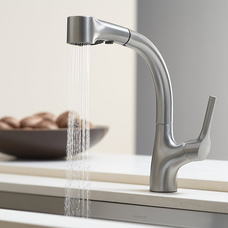 Kohler Pull-Out Kitchen Hot and Cold Faucet, Single-Handle Kitchen Sink K-13963T-C4-Cp/Vs/Ecp Kohler Pull-Out Kitchen Hot and Cold Faucet, Single-Handle Kitchen Sink K-13963T-C4-Cp/Vs/Ecp