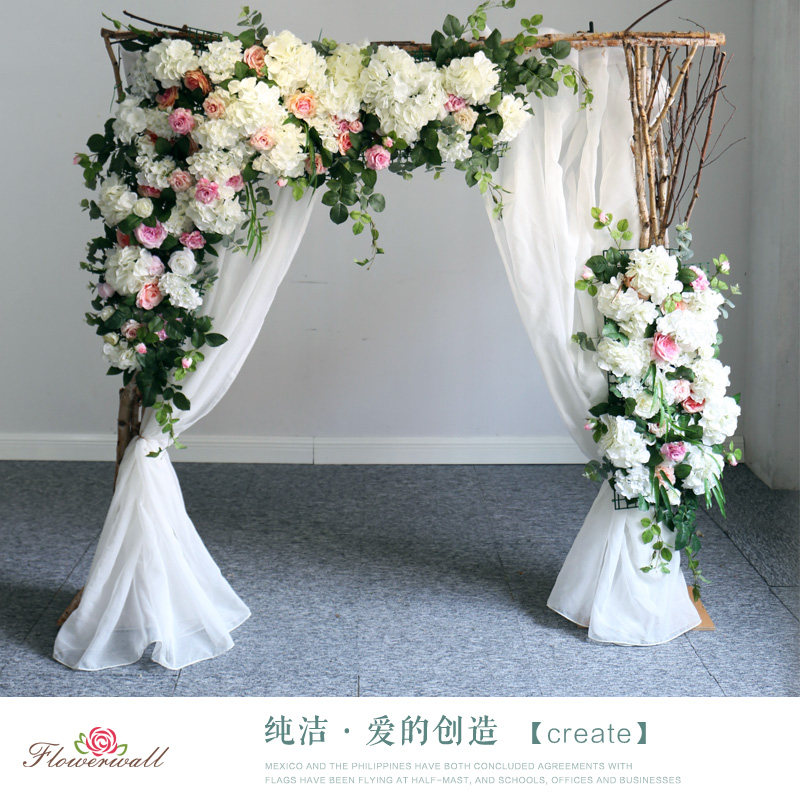 Simulation flower wedding scene arranged flower wall background wall wall-leaning arch flower window flower cupboard decoration props