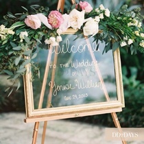 High-end wedding welcome card water brand flower sign flower sign flower art Guide sign imitation silk flower flower art wedding prop flower