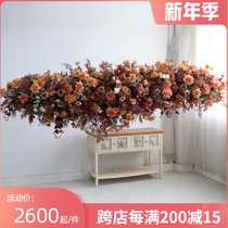 Hanging ceiling decoration air floral art retro color window props hotel lobby soft decoration large simulation flowers