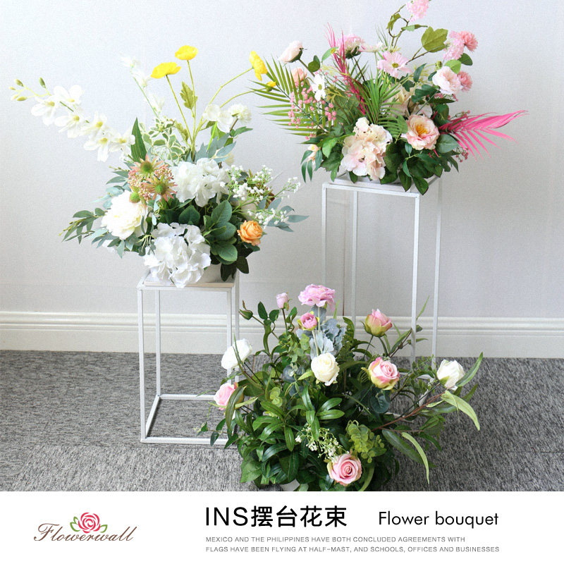 New flower ball decoration floral art wedding road flower geometric frame flower wave flower art candlestick table flower wedding stage flower