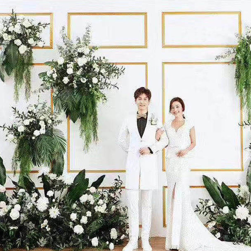 White green wedding photography layout background simulation flower set of flower sets in wedding area