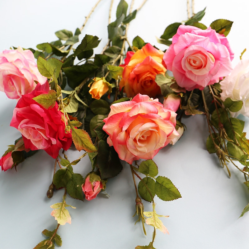 Single Simulation Rose Fake Flower Set Upper Living Room Desk Decoration Flower Bouquet Fittings