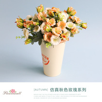 The little rose put the bouquet of old imitation flowers Bulgarian roses European-style decoration shooting flower arrangement fake flower silk flower