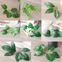 Imitation rose leaves silk flower leaf flower stem accessories DIY garland decoration leaf small leaf bay eucalyptus leaf