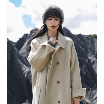 Special price 2021 autumn and winter New Hepburn wind woolen coat womens explosive medium long woolen coat small man