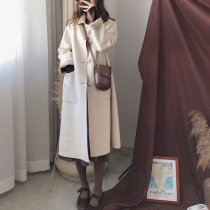 Japanese woolen coat womens woolen coat small man long 2021 new autumn and winter Hepburn style retro
