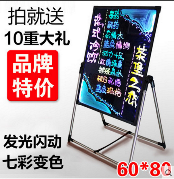 led electronic fluorescent board advertising board luminous small blackboard billboard display card silver light flash screen handwriting board