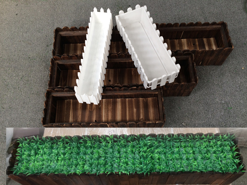 Special Price Bamboo Row Basin Flower Pot Flower Instrumental Bamboo Base White Bamboo Basin Fence Fence Plastic Embalming Wood Basin