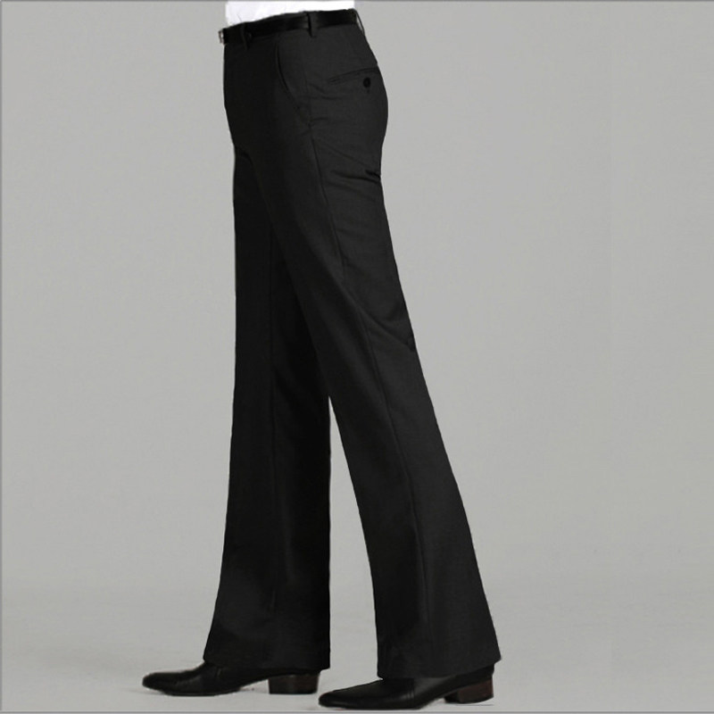 Summer high-waisted pants Men's hanging flared pants Stretch straight loose wide-leg pants trend micro-trumpet big-legged trousers