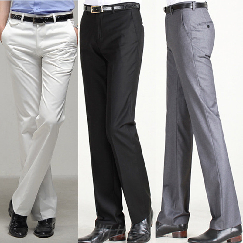 Business work clothes free of ironing straight cylinder Western-style pants Men's black anti-wrinkle Western pants are loading the men's class long pants