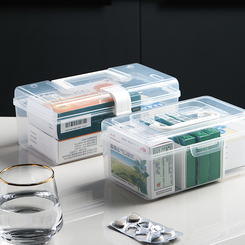 Family small medicine box portable medicine box mini medical box storage box storage box storage box medical box home tool box