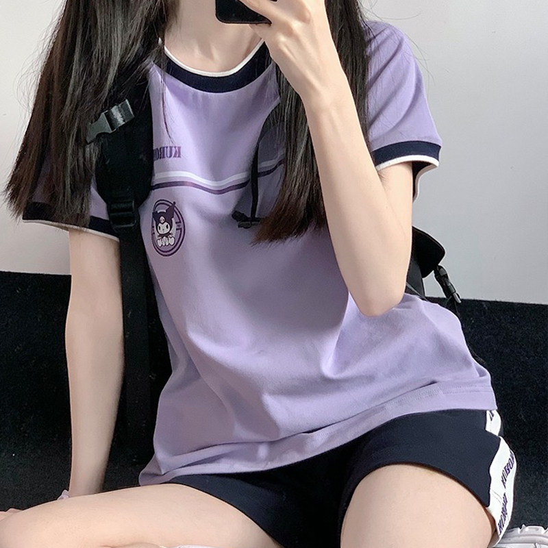 (Stalk Bean) Three Literns Culomi JK Uniform Summer Gymnastics Suit Short Sleeve Shorts Suit