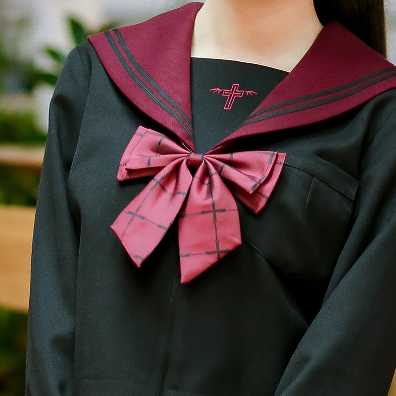 kyouko JK制服配饰 独家特别定制红黑双色十字架双层领结