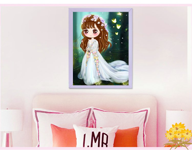 2019 viên kim cương mới sơn phòng khách đầy thêu kim cương nhỏ hoa cổ tích đáng yêu điểm cô gái gắn bó khâu miếng nhỏ của khoan ngói - Công cụ & phụ kiện Cross-stitch kéo bấm chỉ