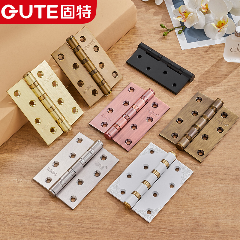 Goode room door hinge 304 stainless steel 4 inch flat open thickened wooden door loose-leaf hinge bearing hinge hardware fittings