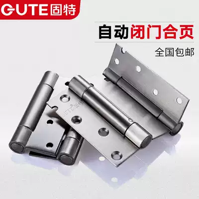 Gute stainless steel spring hinge invisible automatic closing door closer single and double switch bar free denim door hinge