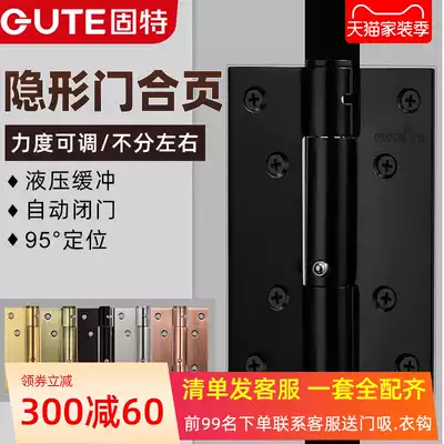 Good invisible door hinge automatic closing Hydraulic buffer damping household positioning secret door hinge spring door closer