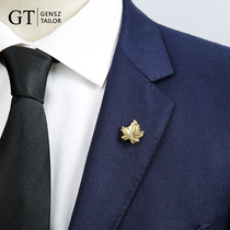 GT Shengcheng fashion retro maple brooch men business suit corsage personality wild suit decoration collar pin