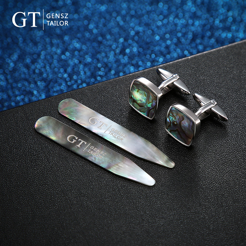 Gt Shencheng Cufflinks and Abalone Shell Combination Set, Black Mother-Of-Pearl Gt Shencheng Cufflinks and Abalone Shell Combination Set, Black Mother-Of-Pearl
