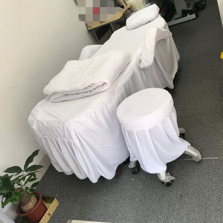 Ming Beauty Comfort Suede Cloth Material Beauty Bed Cover 6 Pieces Beauty Salon Embroidery Bed Special Bed Cover