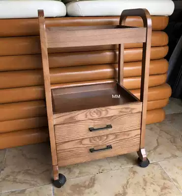 Beauty salon European-style solid wood beauty salon multi-function cart Double drawer beauty bed tool Nail cart