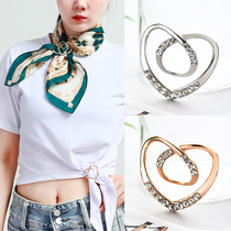 Japanese simple silk towel buckle Korean temperament scarf buckle clothes hem decoration T-shirt buckle square scarf buckle female corsage