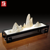 New Chinese Zen decoration Ceramic rockery Living room TV cabinet Light luxury decoration Entrance desktop handicraft decoration