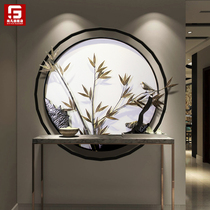 New Chinese wall wrought iron wall hanging Living room entrance wall decoration Dining room pendant Bedroom wall Zen hanging decoration