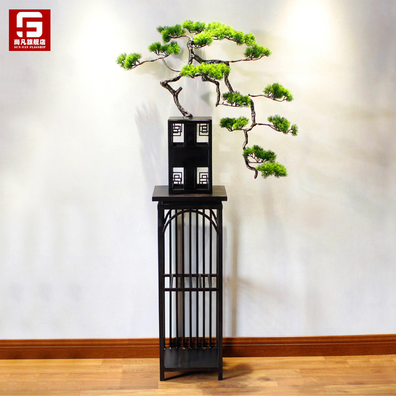 New Chinese meditation Greet Guests Pine Pendulum Pieces Living Room Large Iron Art Floor Decorations Creative Craftsmanship Gifts Swing Accessories Art Furnishing