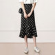 Polka dot fishtail skirt new large size high-waisted chiffon skirt