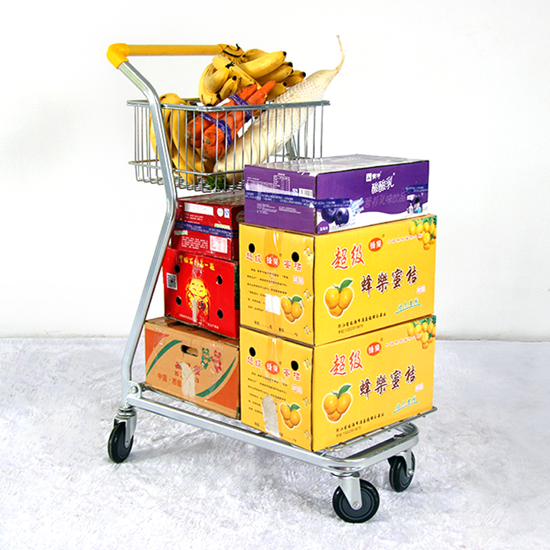 Supermarket Fruit Shopping Cart Adults Buy Groceries Car Double Trolleys Ktv Wine Water Trucks Fruits And Vegetables Shop Hand Reasoning Wagon