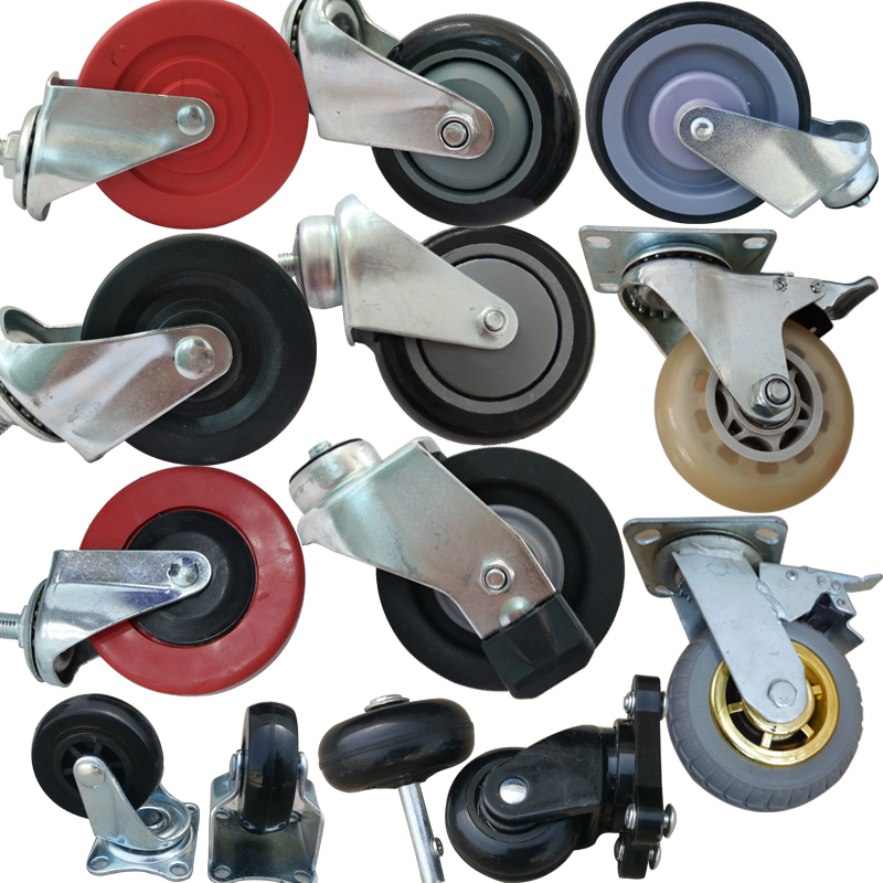 Supermarket shopping cart wheel, all-way silent wheel lift wheel pull basket caster accessories children's cart brake wheel