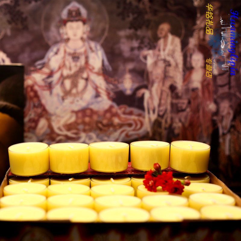 Brilliant auspicious 8 hours pure ghee lamp edible with ghee lamp Bodhi lamp Plum Blossoms of the Plum Blossoms scented candle