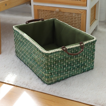 Rattan Storage Basket Snack Grass Storage Box Storage Box Coffee Table Desktop Living Room Storage Box Household Miscellaneous Basket
