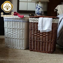 Rattan laundry basket storage box dirty clothes storage basket laundry bucket hot pot shop clothes woven box hotel