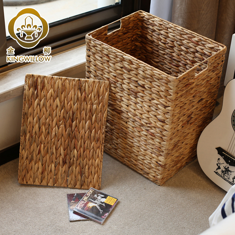 Gold willow grass knitted containing basket Dirty Laundry Containing Basket Laundry Basket containing box containing basket with lid basket-Taobao