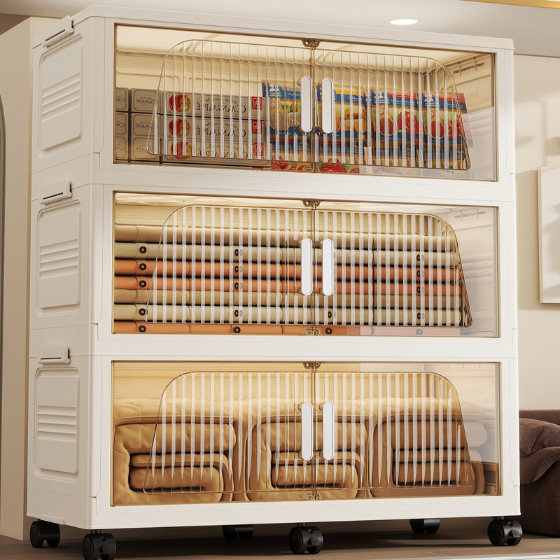Extra Large 95cm Wide Foldable Storage Cabinet, Household Large-Capacity Storage Cabinet, No Installation Required Storage Box