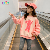 Girls plus velvet vests autumn and winter 2021 new foreign style childrens winter clothes childrens high collar thick warm coat tide